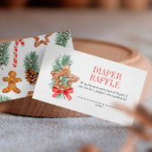 甘いクッキーのクリスマスおむつラッフルベビーシャワー エンクロージャーカード