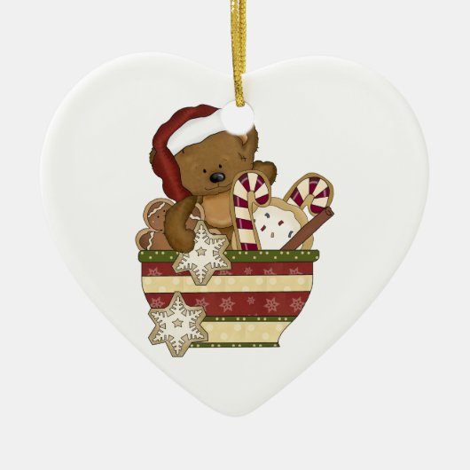 甘いクリスマスくま セラミックオーナメント (正面)
