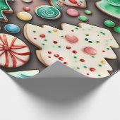甘いクリスマスと新年の砂糖クッキー ラッピングペーパー (角)