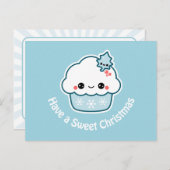 甘いクリスマスのカップケーキ シーズンポストカード (正面/裏面)