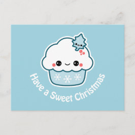 甘いクリスマスのカップケーキ シーズンポストカード