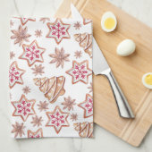 甘いクリスマスのクッキーのパターン キッチンタオル (四つ折り)