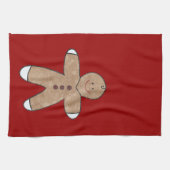 甘いクリスマスのジンジャーブレッドのクッキー キッチンタオル (横)