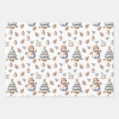 甘いクリスマスウィンターパターン ラッピングペーパーシート (正面2)