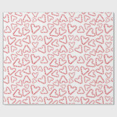 甘いクリスマスキャンディキャンズホワイトシームレス ラッピングペーパー (フラット)