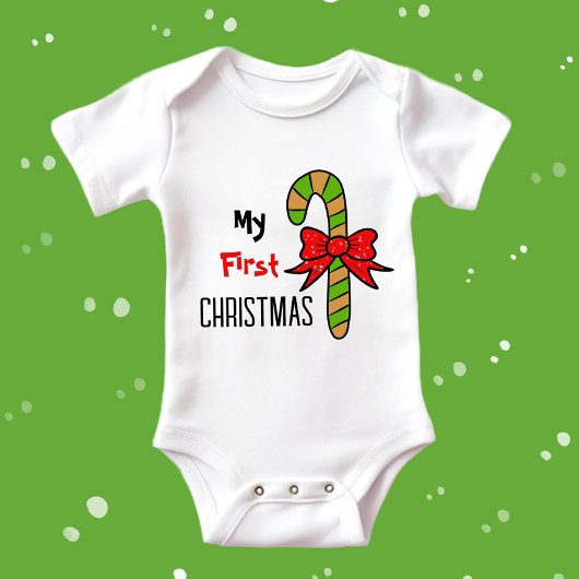 甘いクリスマスキャンディ ベビーボディスーツ
