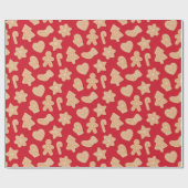 甘いクリスマスジンジャーブレッドのクッキーのパターン ラッピングペーパー (フラット)