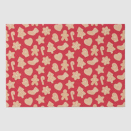 甘いクリスマスジンジャーブレッドのクッキーのパターン 薄葉紙