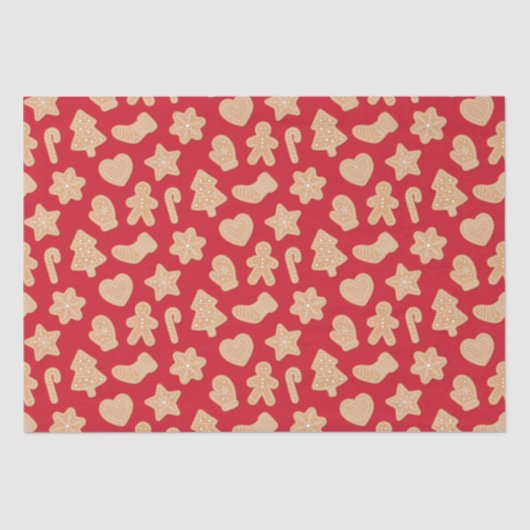 甘いクリスマスジンジャーブレッドのクッキーのパターン 薄葉紙 (正面)