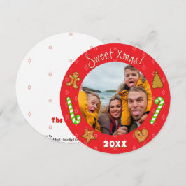 甘いクリスマスジンジャーブレッドPals – 編集文字フォトレッド シーズンカード