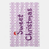 甘いクリスマススノーフレークパターン キッチンタオル (縦)
