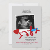 甘いクリスマス休暇の妊娠のお知らせ シーズンカード (正面)