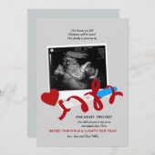 甘いクリスマス休暇の妊娠のお知らせ シーズンカード (正面/裏面)