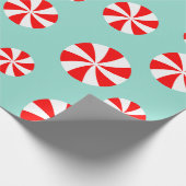 甘いクリスマス |ペパーミントキャンディーホリデー ラッピングペーパー (角)