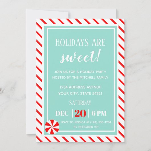 甘いクリスマス |ペパーミントクリスマスパーティー 招待状 (正面)