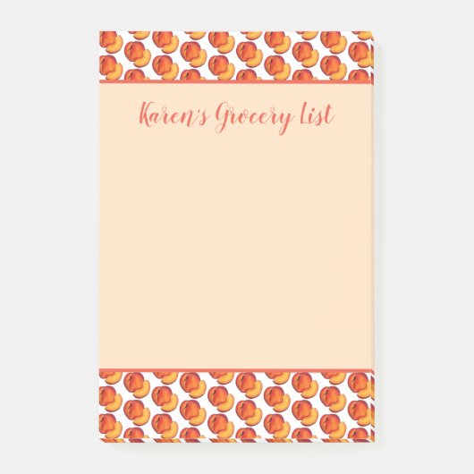 甘いグルジア桃の桃の果物の食料品一覧 ポストイット (正面)