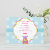 甘いグンボール·キャンディー誕生日パーティーの招待 招待状 (スタンド正面)