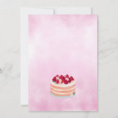 甘いケーキとイチゴの誕生日 招待状 (裏面)