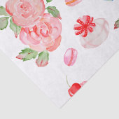 甘いケーキとバラの水色 薄葉紙 (詳細)