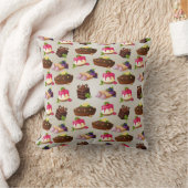 甘いケーキのデザートパターン クッション (ブランケット)