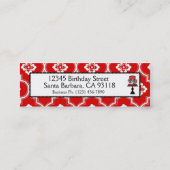 甘いケーキの細い名刺の赤 スキニー名刺 (裏面)