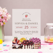 甘いケーキ水の色ベビーシャワー 招待状