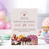 甘いケーキ水の色ベビーシャワー 招待状