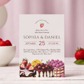 甘いケーキ水の色ベビーシャワー 招待状