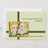 甘いコアラの子供の誕生日のパーティー 招待状 (裏面)