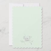甘いコケットグリーンボウタイベビーエレガントシャワー 招待状 (裏面)