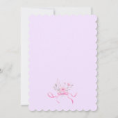 甘いコケットパープルボウタイベビーエレガントシャワー 招待状 (裏面)
