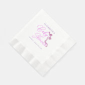 甘いコケットパープルボウタイベビーエレガントシャワー 縁ありランチョンナプキン (角)