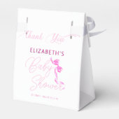 甘いコケットピンクボウタイベビーエレガントシャワー フェイバーボックス (裏面サイド)