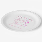 甘いコケットピンクボウタイベビーエレガントシャワー ペーパープレート (アングル)