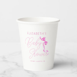 甘いコケットピンクボウタイベビーエレガントシャワー 紙コップ