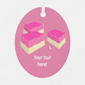 甘いココナッツキャンディ – 'ココナッツアイス' – あなたのテキスト メタルオーナメント (正面)