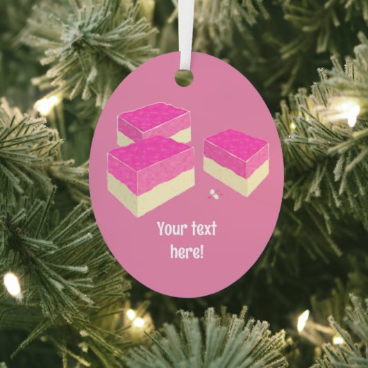 甘いココナッツキャンディ – 'ココナッツアイス' – あなたのテキスト メタルオーナメント (インサイチュ)