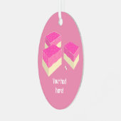 甘いココナッツキャンディ – 'ココナッツアイス' – あなたのテキスト メタルオーナメント (正面左)