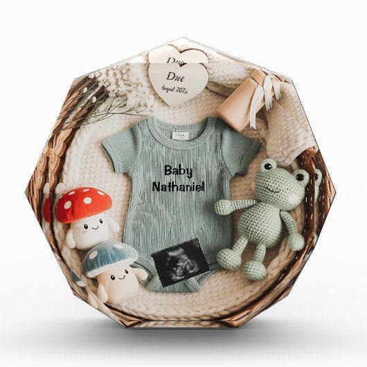 甘いコテージのバスケット妊娠の発表 フォトブロック (正面)