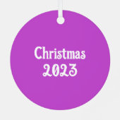 甘いコテージピンクと紫のクリスマス メタルオーナメント (裏面)