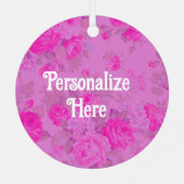 甘いコテージピンクと紫のクリスマス メタルオーナメント (裏面)