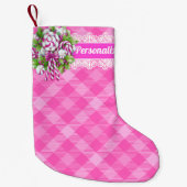 甘いコテージピンクと紫 スモールクリスマスストッキング (正面)