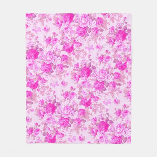 甘いコテージ紫とピンクのクリスマス フリースブランケット (正面)