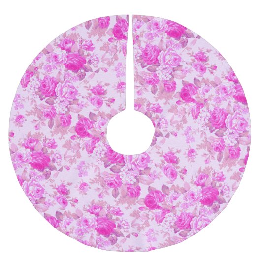 甘いコテージ紫とピンクのクリスマス ブラッシュドポリエステルツリースカート (正面)