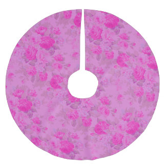 甘いコテージ紫とピンクのクリスマス ブラッシュドポリエステルツリースカート