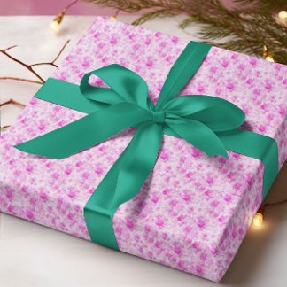 甘いコテージ紫とピンクのクリスマス ラッピングペーパー