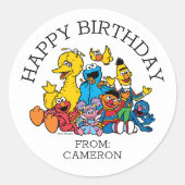 甘いゴマストリートパル |ハッピーバースデーギフトラベル ラウンドシール (正面)