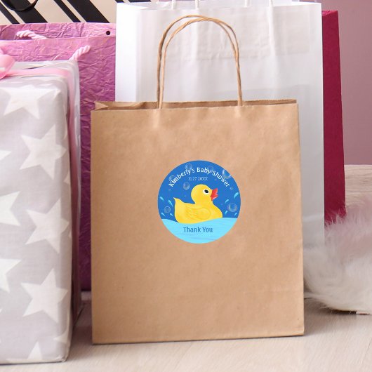 甘いゴムダッキー（アヒルちゃん）バブル赤ちゃんシャワーありがとう ラウンドシール