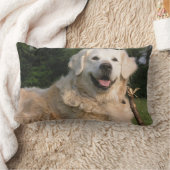 甘いゴールデン・リトリーバーの枕 ランバークッション (ブランケット)