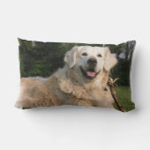 甘いゴールデン・リトリーバーの枕 ランバークッション (裏面)